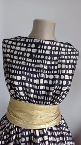 Matase Satinata Negru cu model Pietricele MAT1048